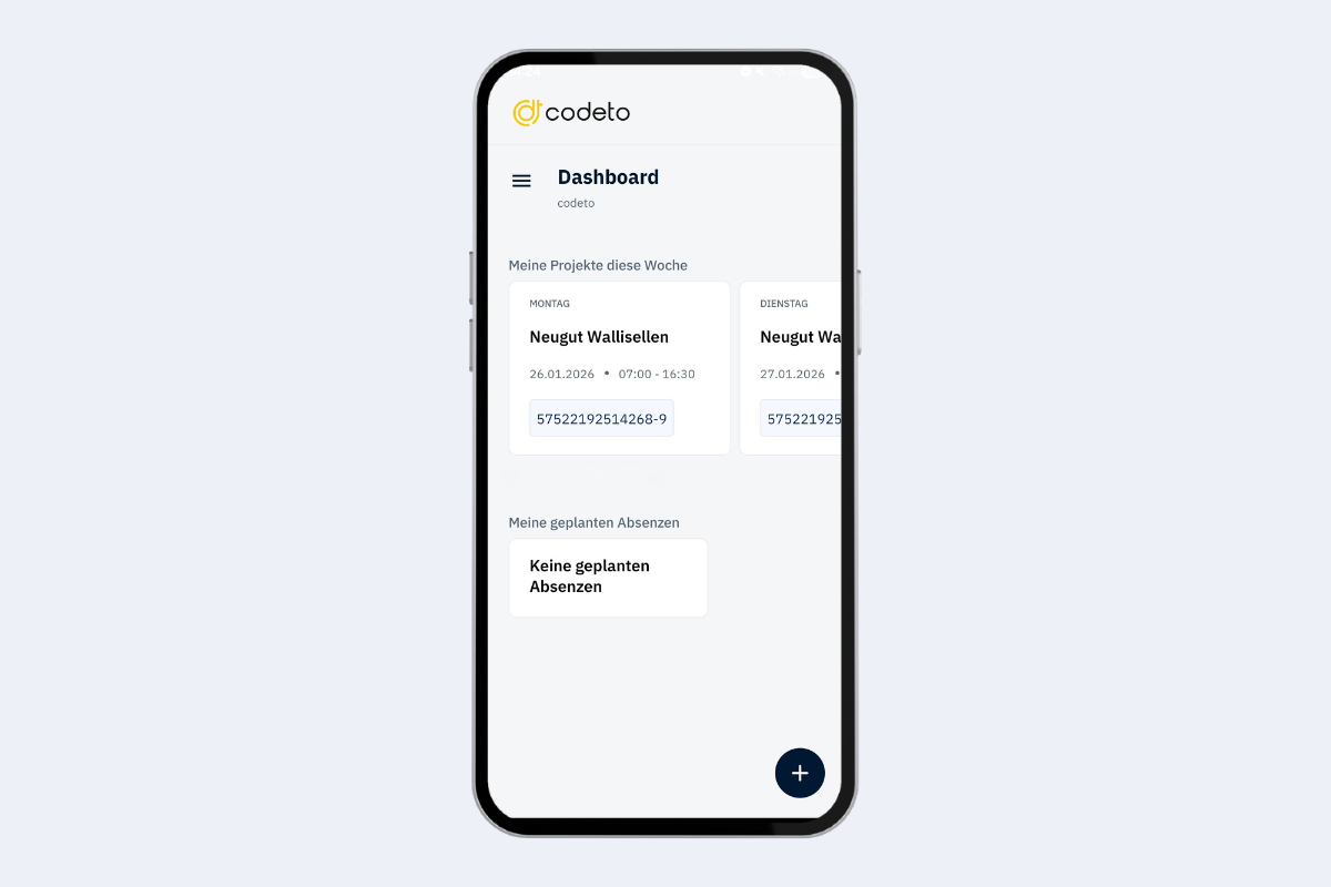 Mobile App - new booking via dashboard