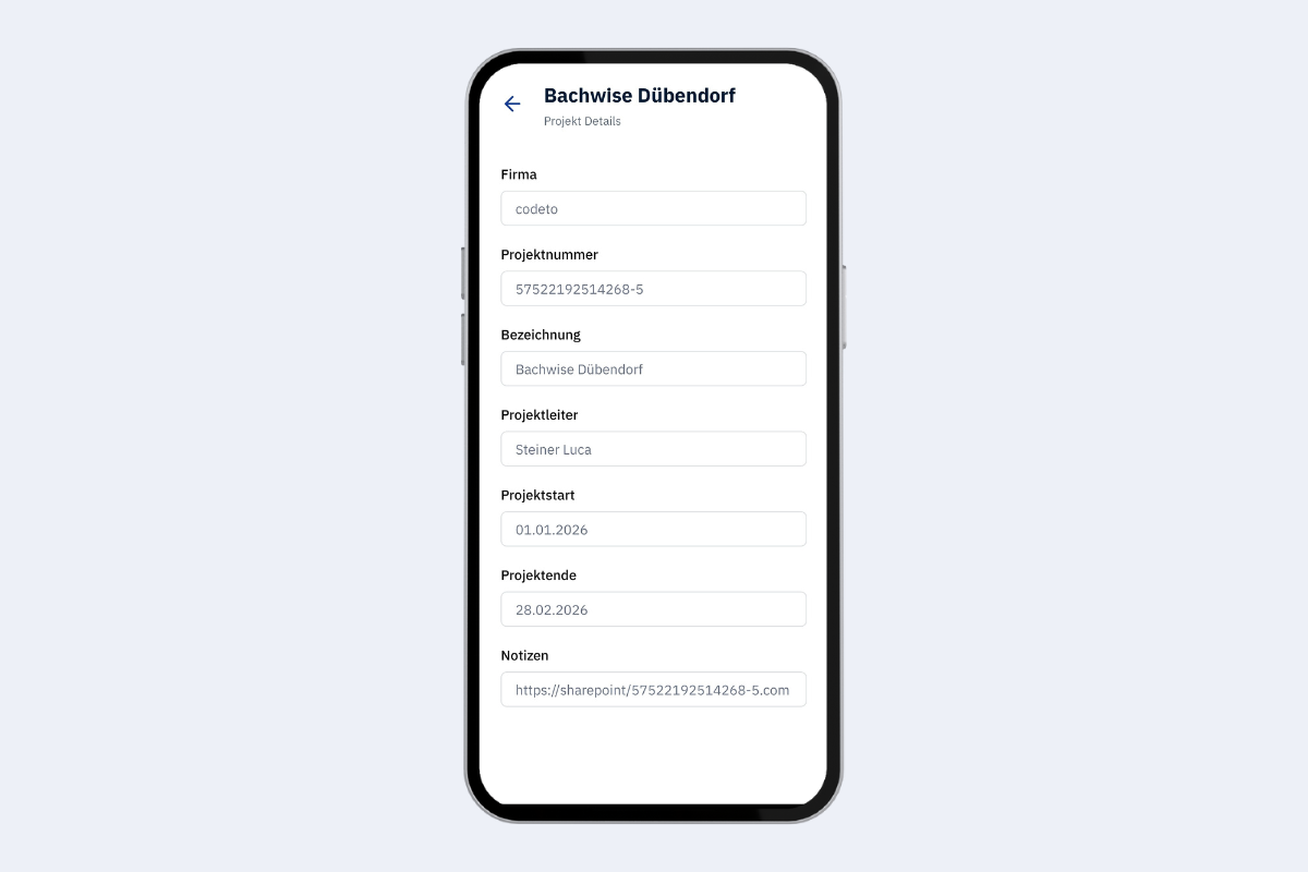 App mobile - dettagli progetto