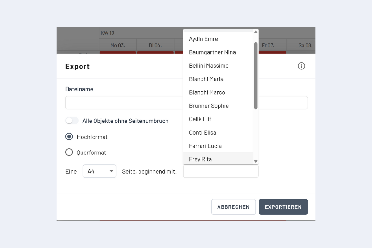 Esportare PDF